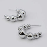 SILVER BUBBLE HOOP EARRING