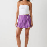 Shell Panel Linen Skort: Off White / S