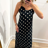 BLACK & CREAM POLKA DOT MAXI DRESS