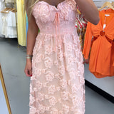 PINK FLORAL ROMANTIC MAXI DRESS