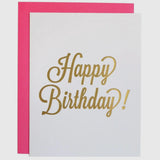 HAPPY BIRTHDAY GOLD SCRIPT CARD