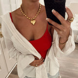 GOLD CHUNKY HEART NECKLACE