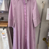 ORCHID STRIPED CASUAL MAXI SHIRT DRESS