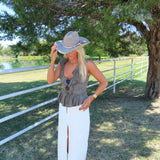 Olive Ruffle Neck Tie Peplum Top