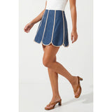 Shell Panel Linen Skort: Off White / S