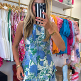 WILLA FLORAL MAIZE JACQUARED SLEEVELESS TOP / SKIRT