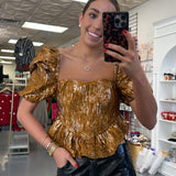 BLACK METALLIC STRAIGHT PANTS