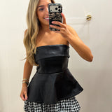 LBK BLACK HOUNDSTOOTH BUBBLE SKIRT