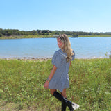 Black Gingham Mini Tie Dress