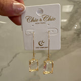 CLEAR DANGLE EARRINGS