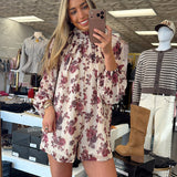 WF FLORAL CHIFFON ROMPER