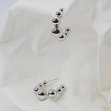 SILVER BUBBLE HOOP EARRING