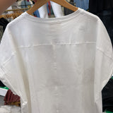 WHITE SEQUIN FOOTBALL TOP
