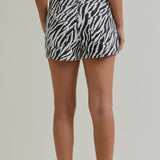 ZEBRA BELTED MINI SHORTS