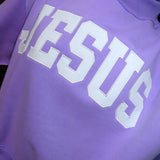 JESUS LAVENDER EMBROIDERED MOCK NECK