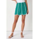 Shell Panel Linen Skort: Off White / S