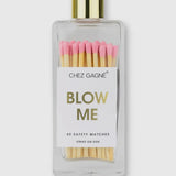 BLOW ME MATCHES GLASS BOTTLE