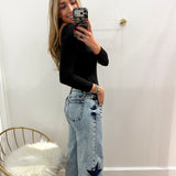 LBK STAR MID RISE STRIGHT DENIM PANTS