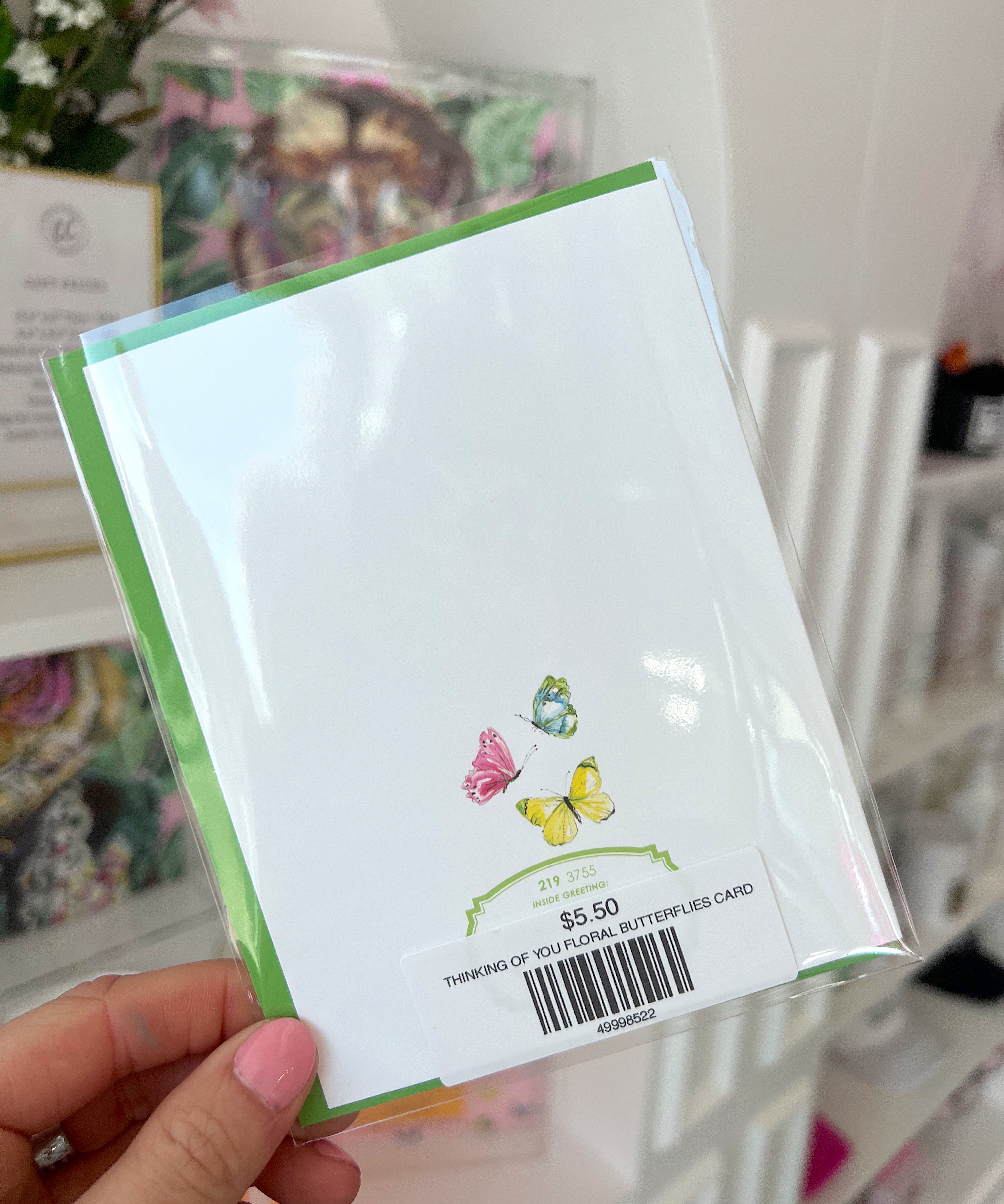 THINKING OF YOU FLORAL BUTTERFLIES CARD