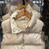 BEIGE CROPPED PUFFER VEST