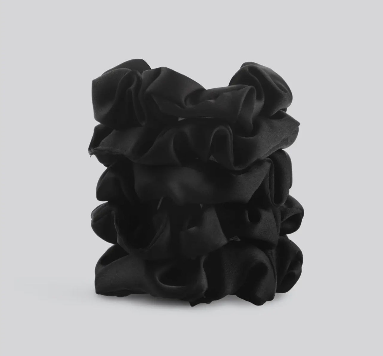 Black Satin Sleep Scrunchies 5pc Set