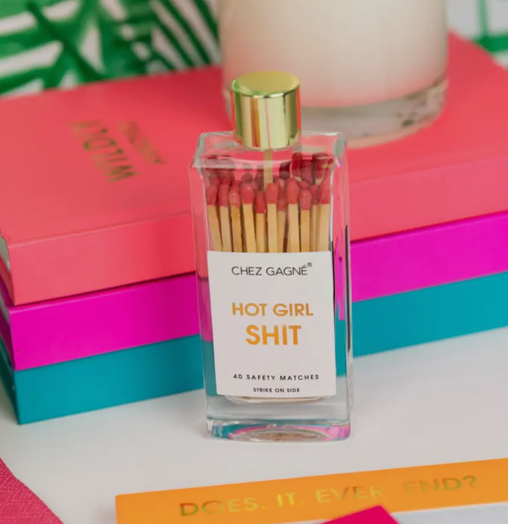 HOT GIRL SHIT GLASS BOTTLE MATCHES