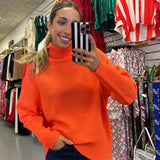 Orange Turtleneck Sweater