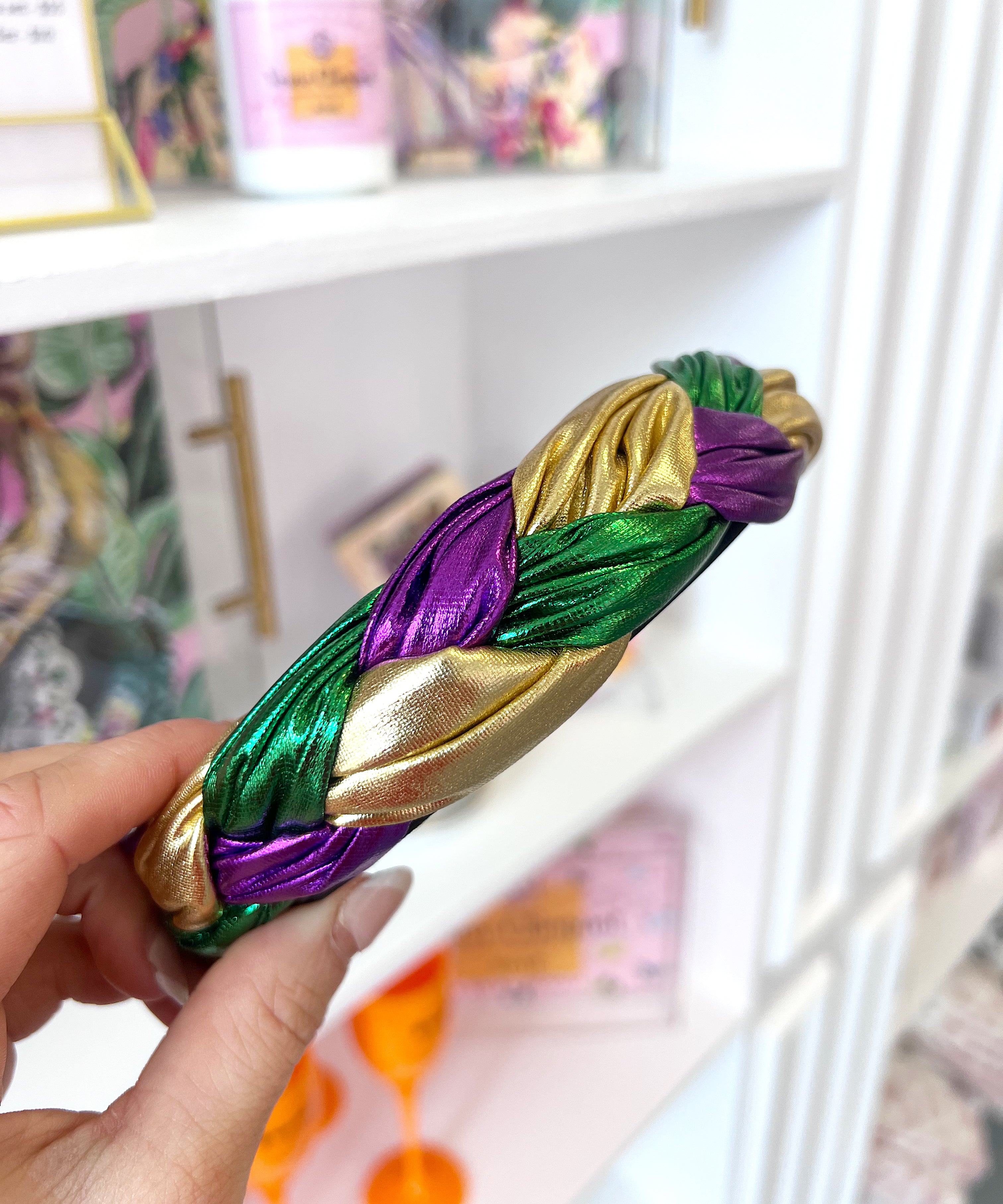 BRAIDED GOLD GREEN PURPLE