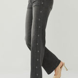 Risen Black Mid Rise Star Detail Jeans