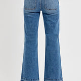 Risen Medium High Rise Ankle Straight Jeans