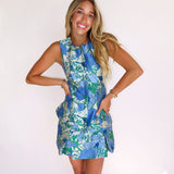 WILLA FLORAL MAIZE JACQUARED SLEEVELESS TOP / SKIRT