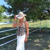 Olive Ruffle Neck Tie Peplum Top