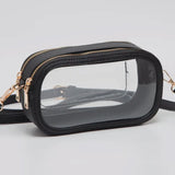 BLACK GAME DAY OVAL CLEAR PURSE