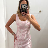 PINK & SILVER JACQUARD MINI DRESS