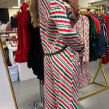 CANDY CANE STRIPE SATIN PAJAMA SET