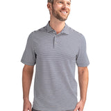 Black Cutter & Buck Stripe Mens Polo