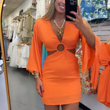 ORANGE CUTOUT DRESS