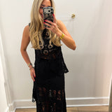 LBK BLACK ASYMMETRIC CROCHET SET