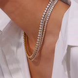 3mm Tennis Necklace Waterproof