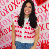 Heart Button Down Sweater Top