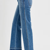Risen Medium High Rise Ankle Straight Jeans