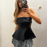 LBK BLACK HOUNDSTOOTH BUBBLE SKIRT