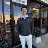 HL- BLACK TTU LOGO QUARTER ZIP (size small left)