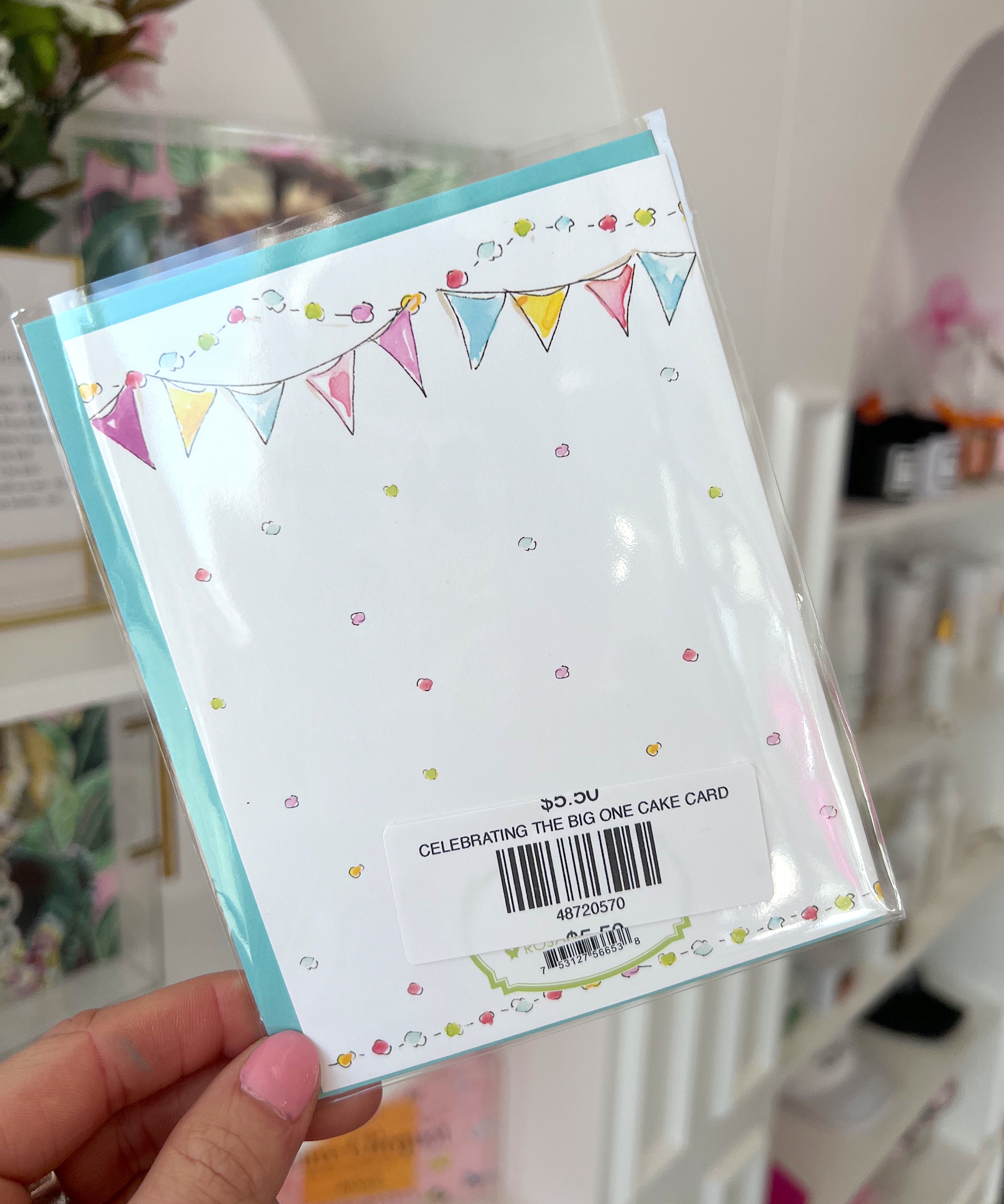 CELEBRATING THE BIG ONE CAKE CARD