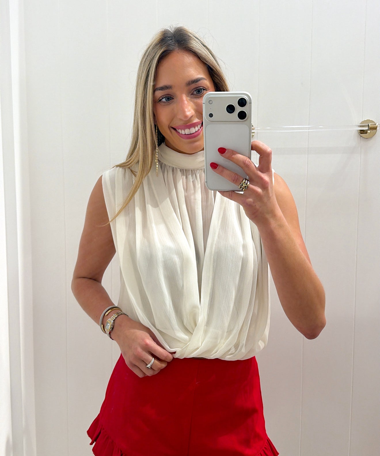 LBK IVORY DRAPED NECK TIE