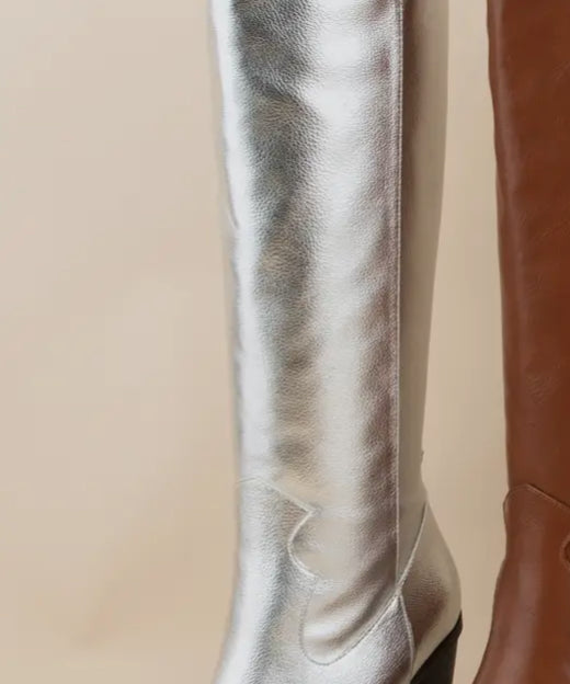 SILVER POINTED COWBOY TALL BOOTS