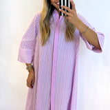 ORCHID STRIPED CASUAL MAXI SHIRT DRESS