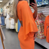 ORANGE CUTOUT DRESS