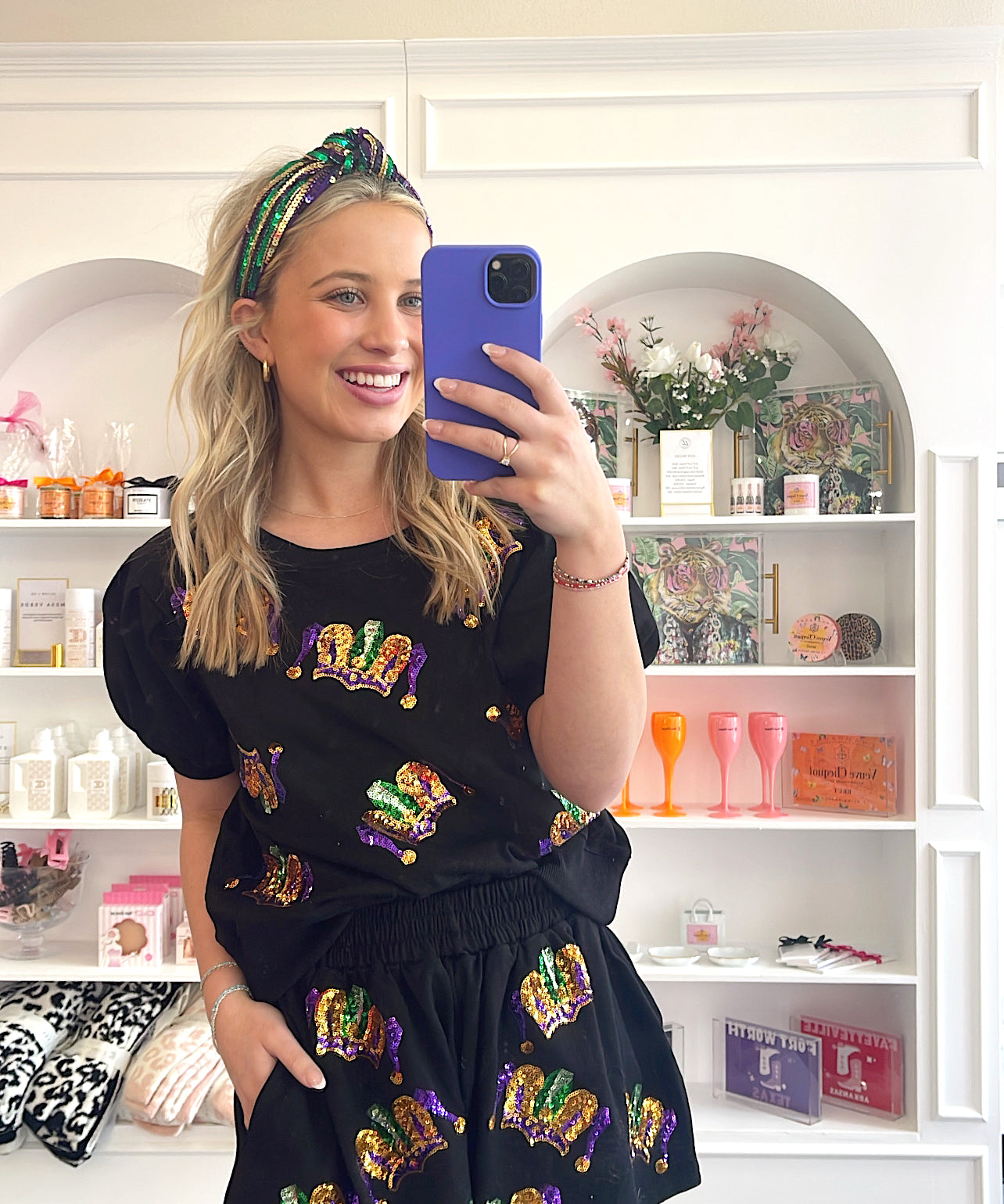 MARDI GRAS SEQUIN SHORTS