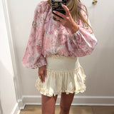 CREAM LINEN MINI SKIRT
